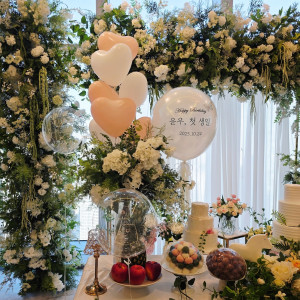 마카롱 레터링 풍선/ 하트 다발풍선