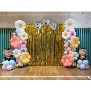 골드 은박 기둥장식 포토존