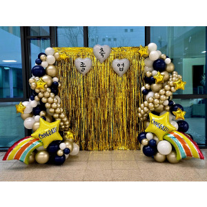 골드은박 기둥장식 포토존