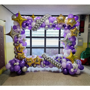 퍼플 사각포토존 풍선장식