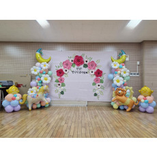 하안북초등학교 병설유치원 기둥장식 포토존